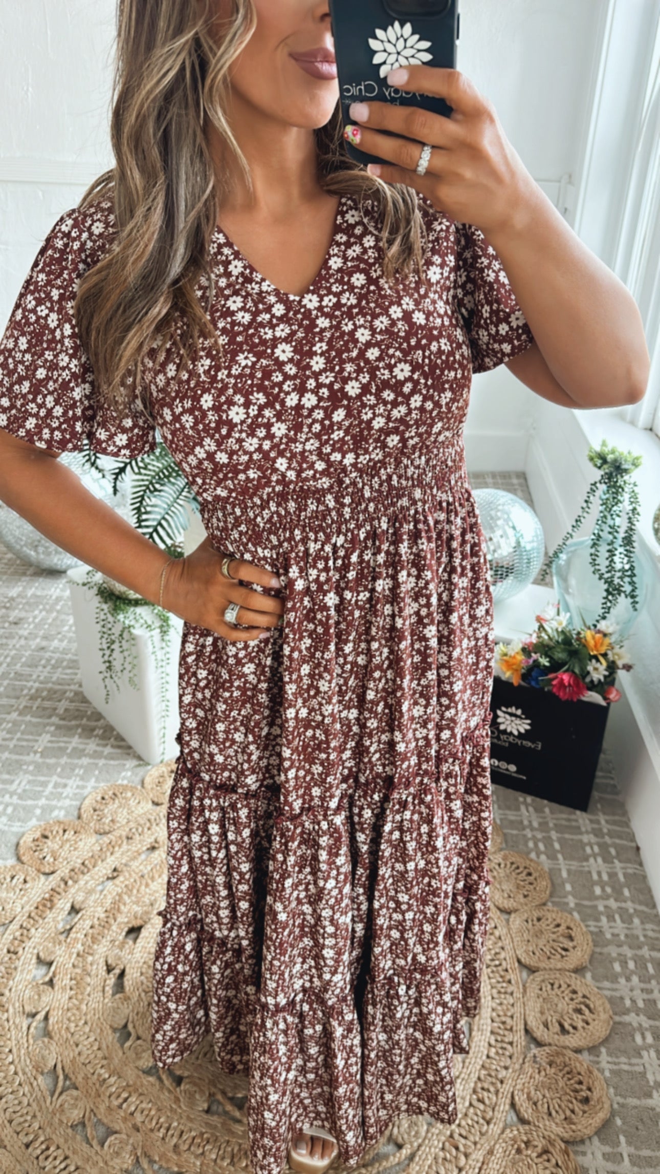Many Moments Floral Maxi Dress, Wine