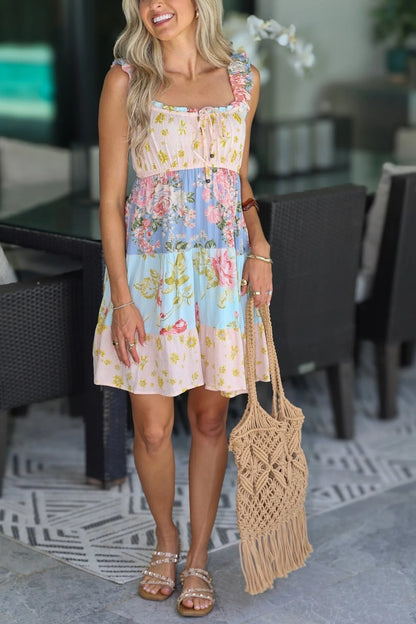 Tea Garden Mixed Print Dress