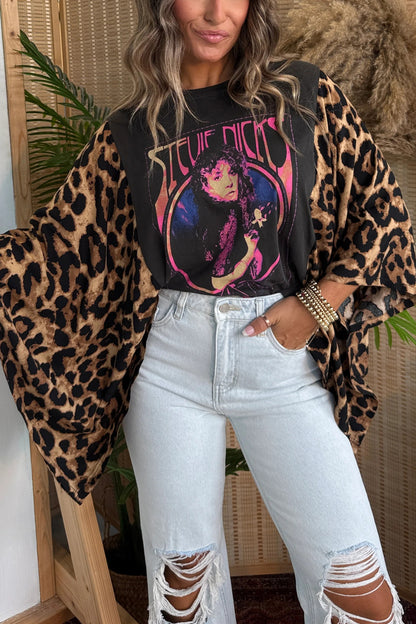 Stevie Nicks Mix & Match Tee Black Cheetah
