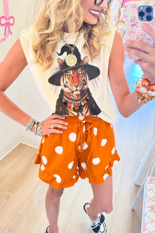 Tiger Witch Jeweled Collar Muscle Tee