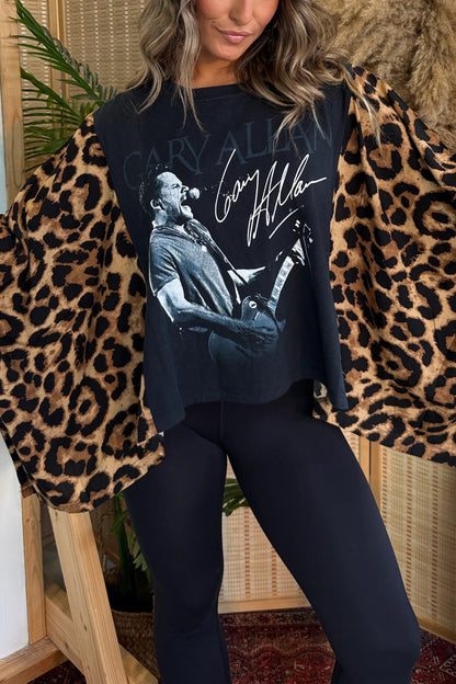 Gary Allen Mix & Match Tee Navy Cheetah