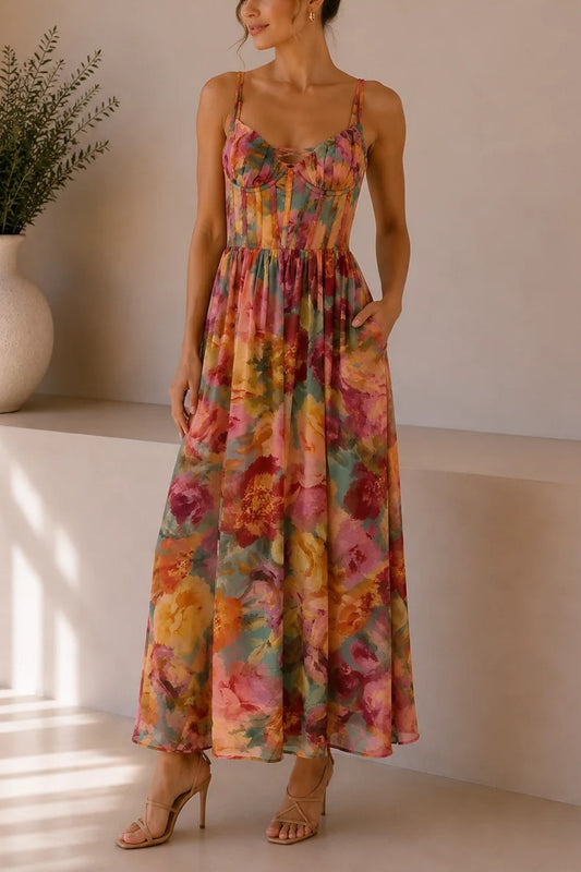 Parisian Floral Eliana Maxi Dress