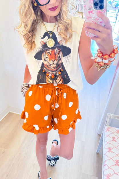 Tiger Witch Jeweled Collar Muscle Tee