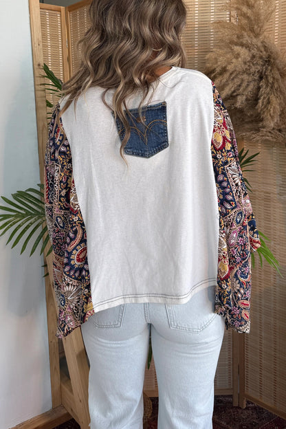 Willie Nelson Mix & Match Tee Cream Floral
