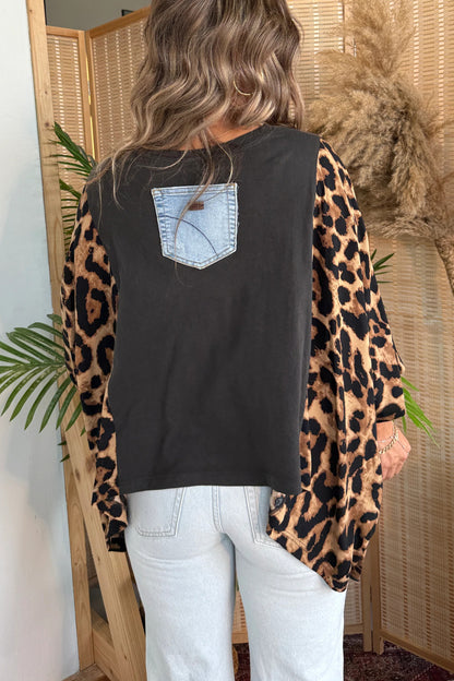 Stevie Nicks Mix & Match Tee Black Cheetah