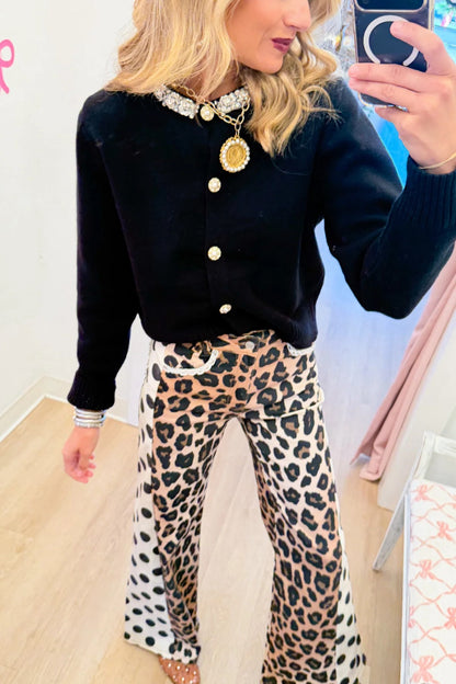 Black Stone Knit Cardigan
