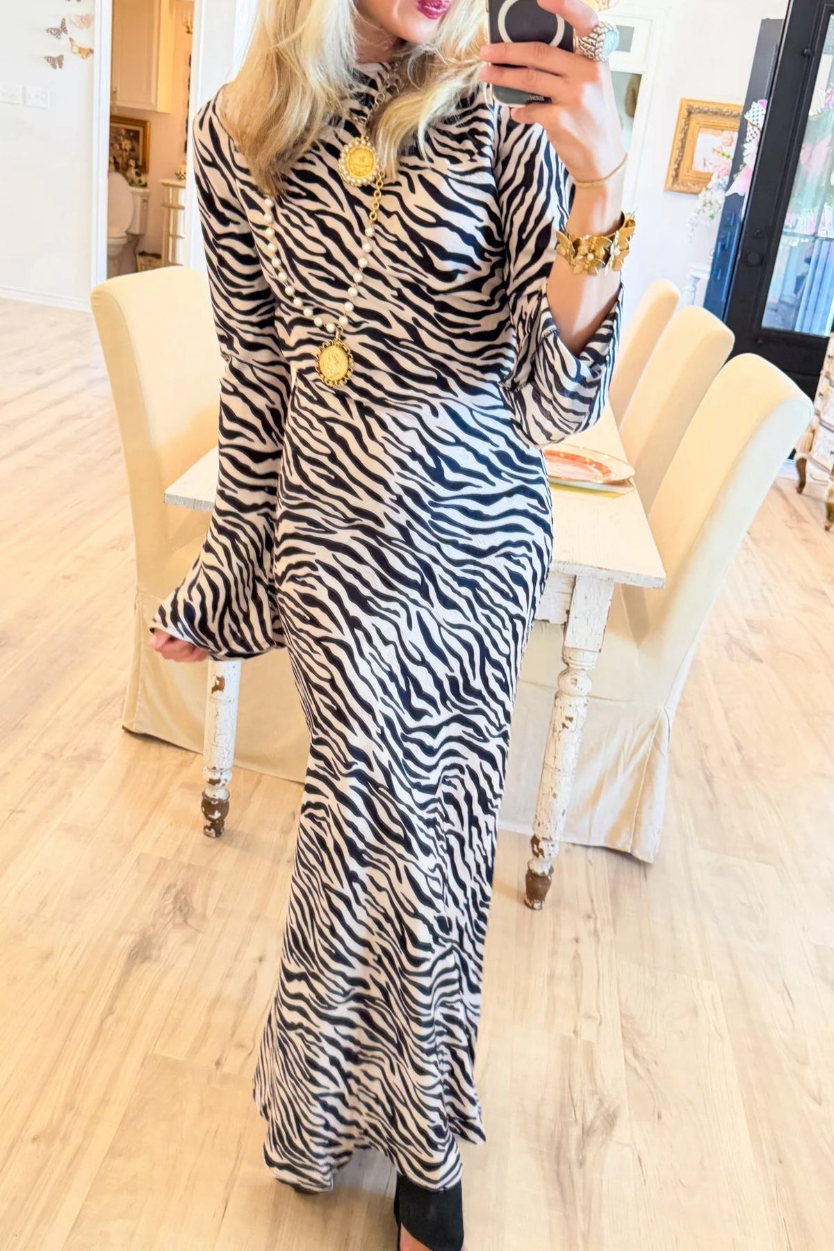 Black Zebra Maxi Dress