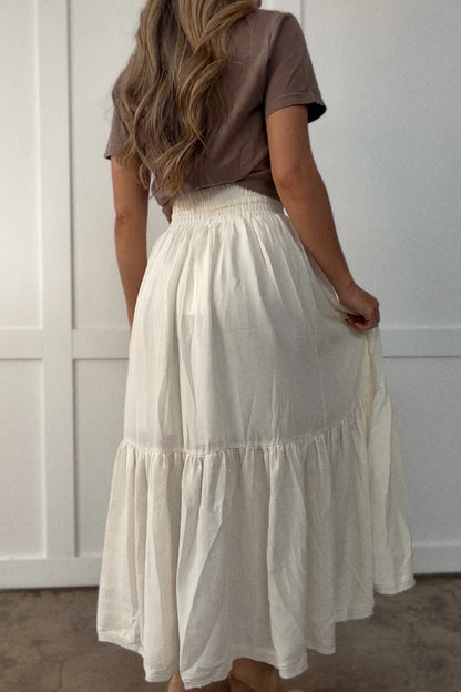 Boho Waves Ruffled Maxi Skirt