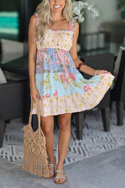 Tea Garden Mixed Print Dress