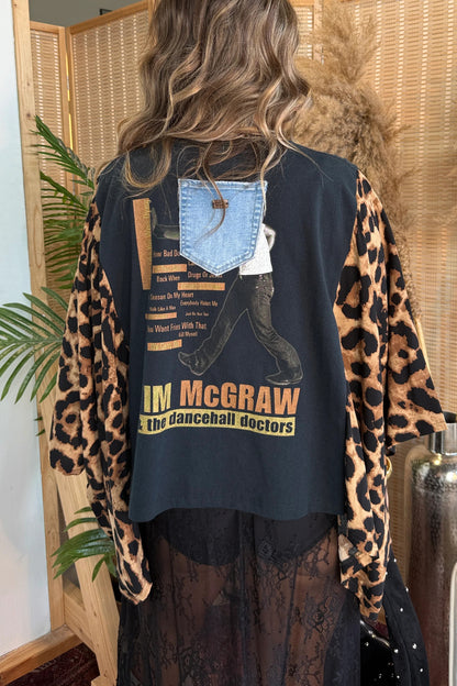 Tim McGraw Mix & Match Tee Black Cheetah