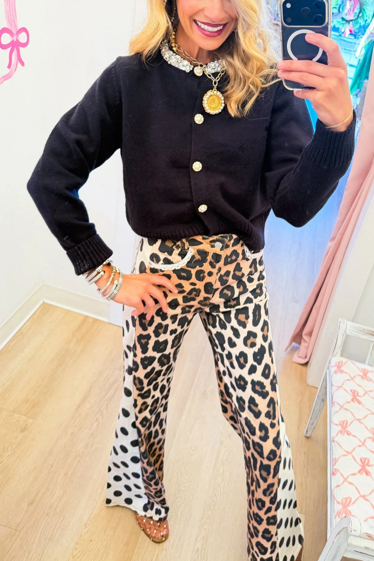 Black Stone Knit Cardigan