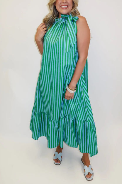 Along The Way Stripe Midi Dress