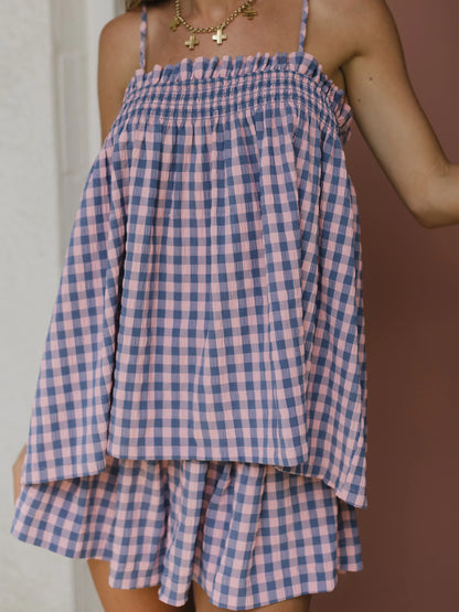 Stevie Set - Periwinkle Check