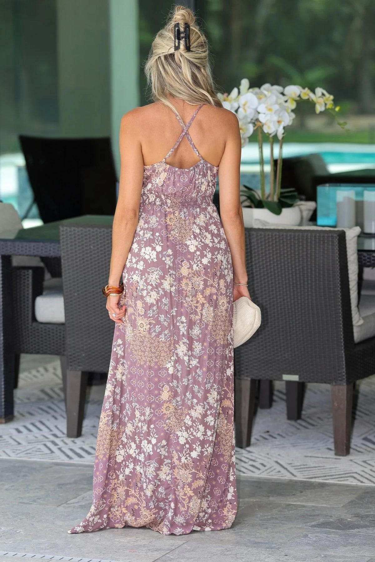 Neutral Blooms Maxi Dress