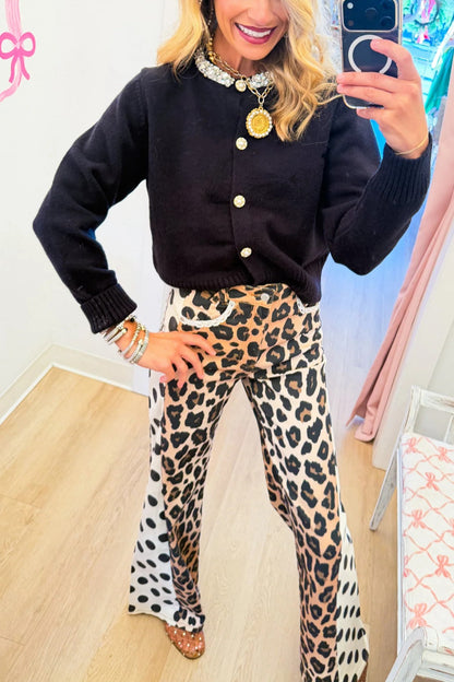 Leopard and Polka Dot Wide Leg Pants