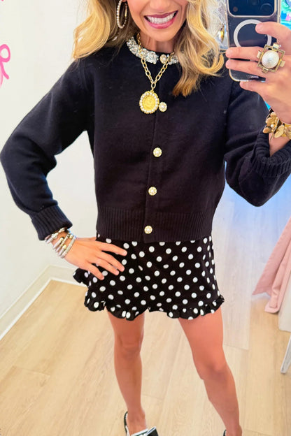 Black Stone Knit Cardigan