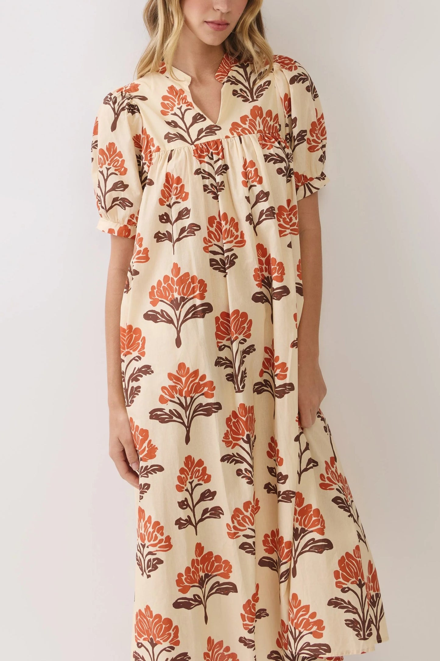 The Fall Time Floral Midi Dress