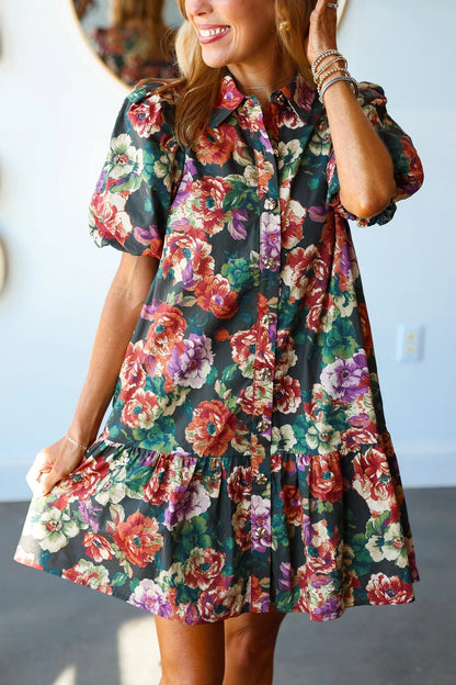 Floral Drop Waist Dress