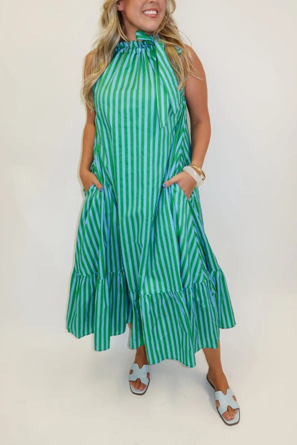 Along The Way Stripe Midi Dress