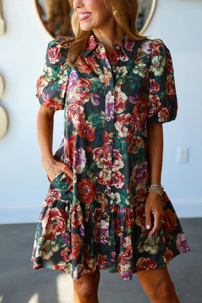 Floral Drop Waist Dress
