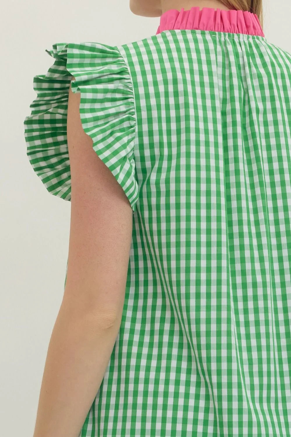 Spring Sweetheart Gingham Midi Dress - Green