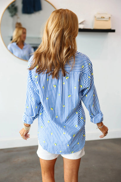 Dear John Embroidered Lolita Button Down - Lemon