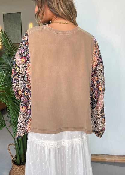 Def Leppard V-neck Mix & Match Tee Taupe（No Patch）