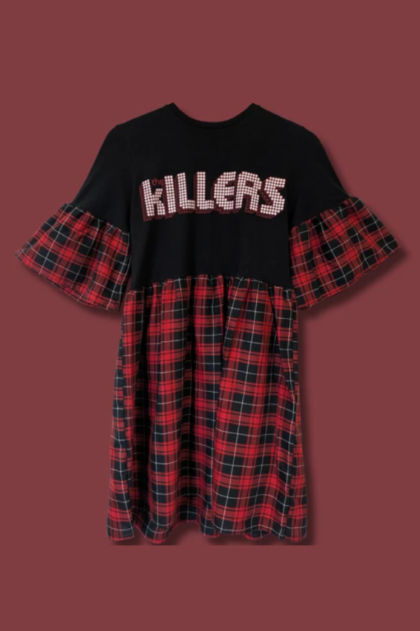 The Killers - Black and Red Tartan Patchwork Dress