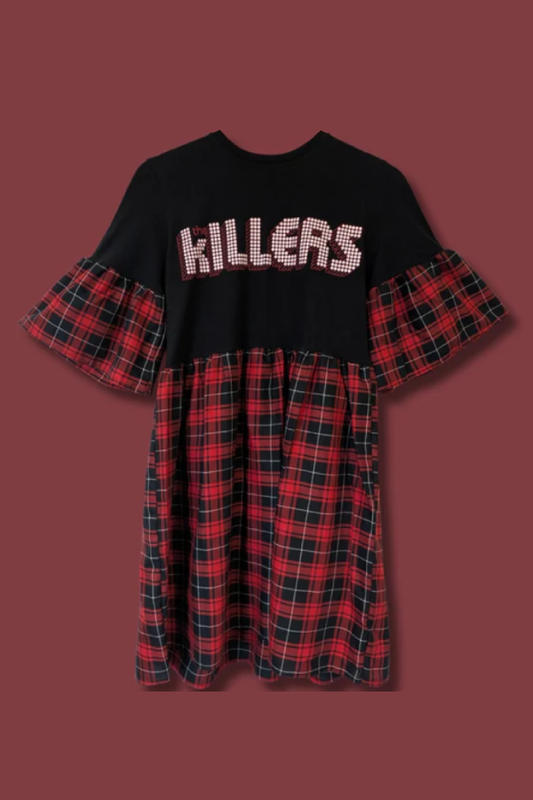 The Killers - Black and Red Tartan Patchwork Dress