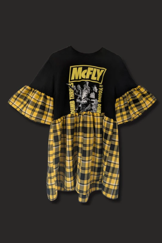 McFly - Yellow Tartan Patchwork Dress