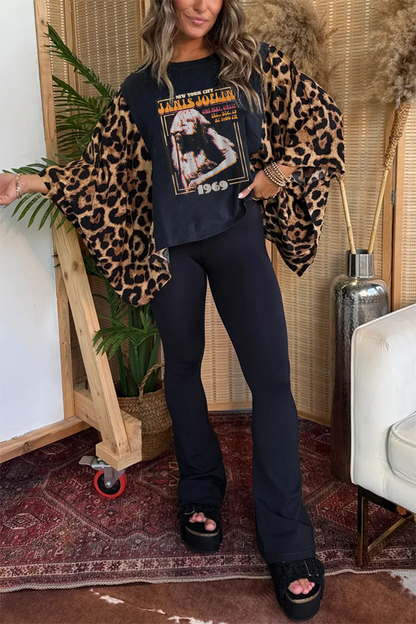 Janis Joplin New York Teen Women's Black Printed T-Shirt (No Patch)