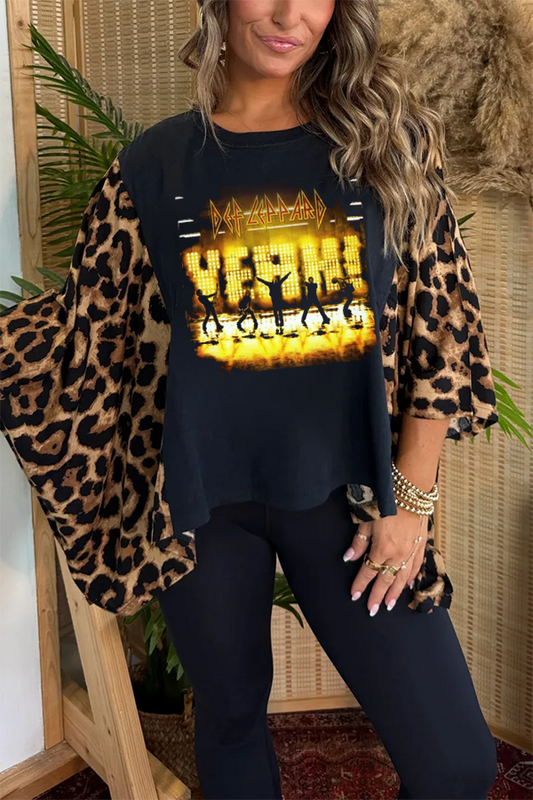 Def Leppard Print Bat Sleeve T-Shirt (No Back Pocket)