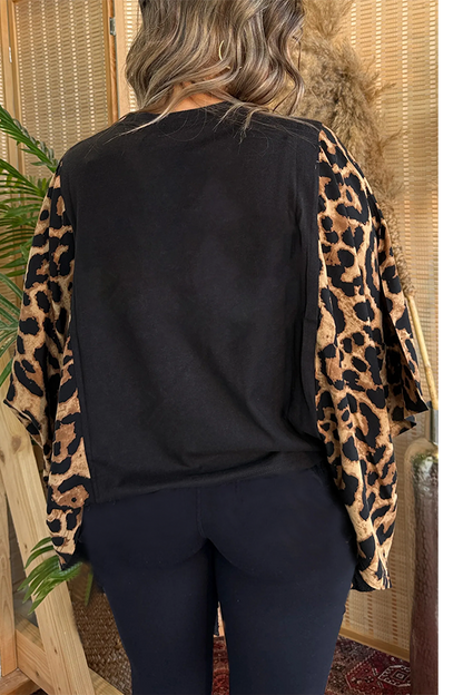 Christmas Print Bat Sleeve T-shirt (no Back Pocket)