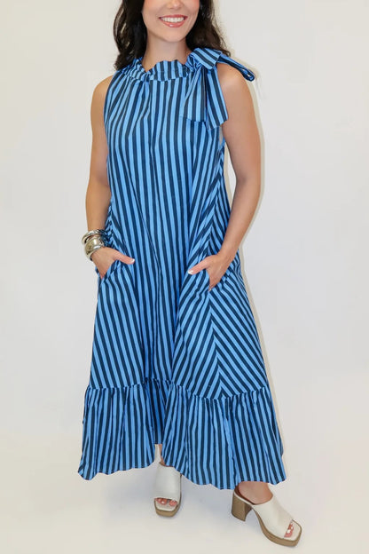 Along The Way Stripe Midi Dress
