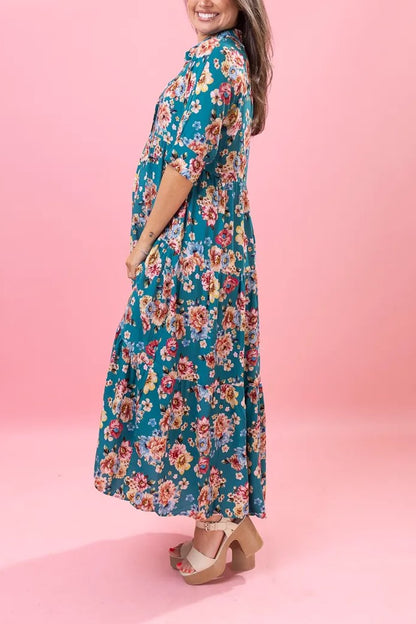 Floral Tiered Maxi Dress by DD Design