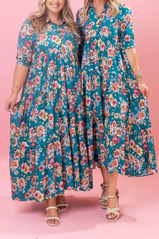 Floral Tiered Maxi Dress by DD Design