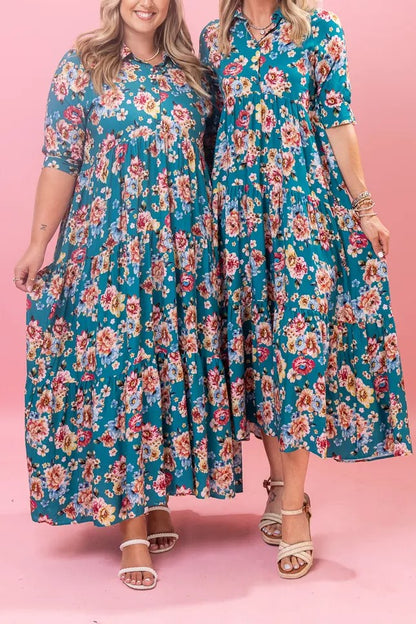 Floral Tiered Maxi Dress by DD Design
