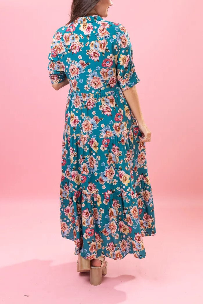 Floral Tiered Maxi Dress by DD Design