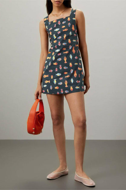 Mini-robe ludique à imprimé poisson