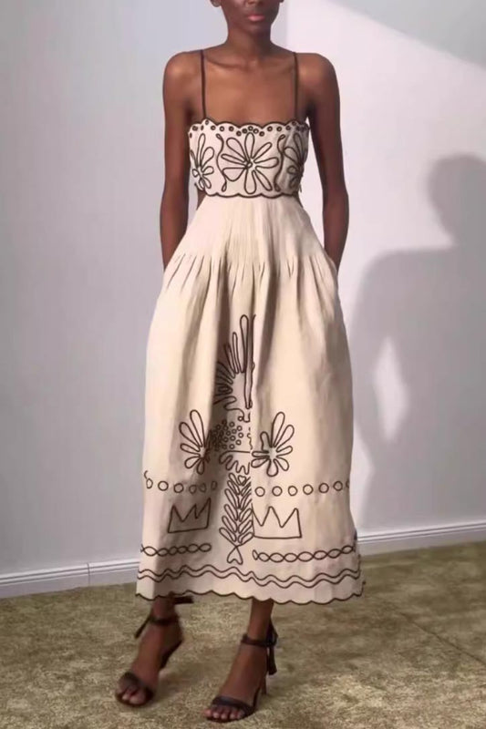 Robe trapèze imprimée à la mode