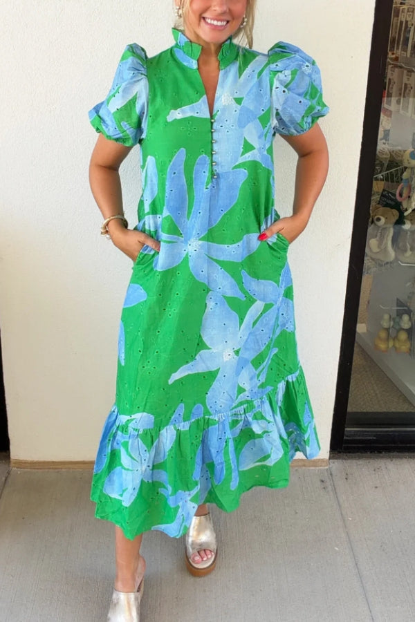 Botanical Cotton Midi Dress