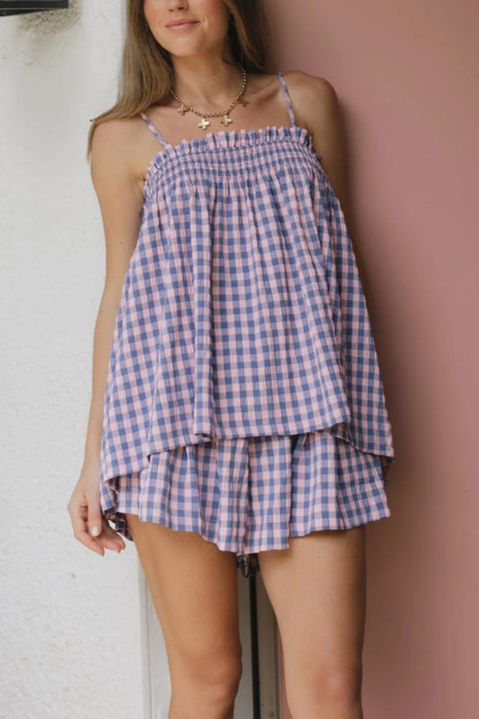 Stevie Set - Periwinkle Check