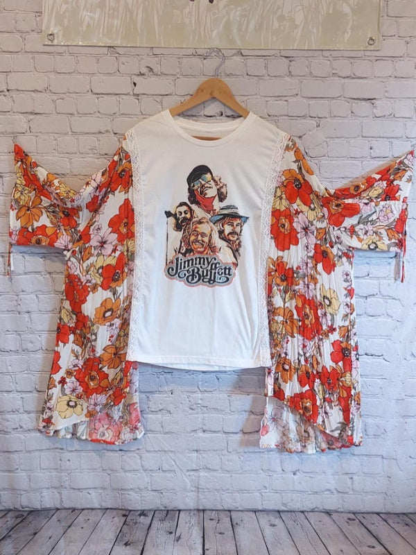 Kantha Makeover Bat-sleeve T-shirt