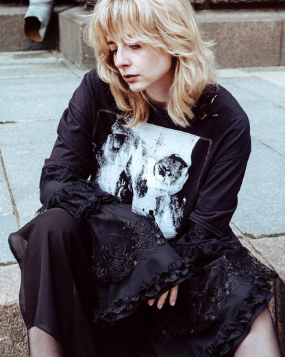 Behemoth In Absentia Dei Print Long Dress