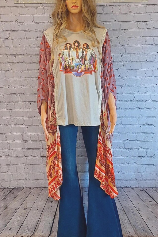 Kantha Rock–transformed Batwing-sleeve T-shirt