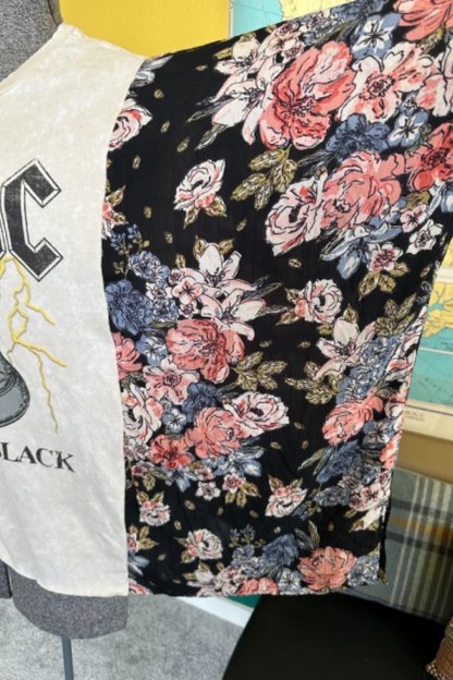 Music T-Shirt Poncho Top - AC/DC