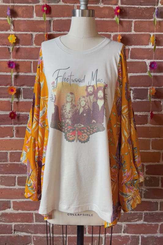 Fleetwood Mac Mix-up Bat Sleeve T-shirt Top