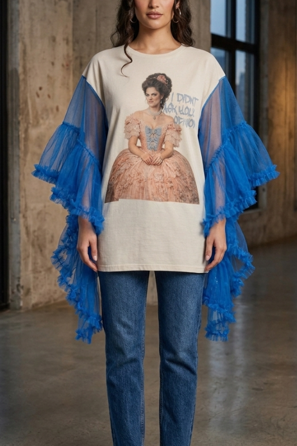 Dirty Girl Graphic Print Dolman Sleeve Tee