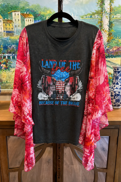 Land Of The Free Because Of The Brave Tee