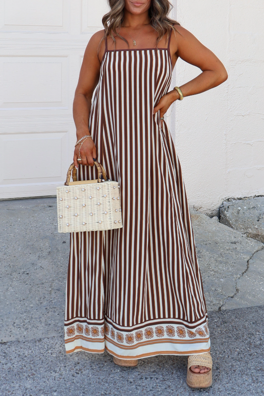 Women's Striped Printed Fashionable Dress